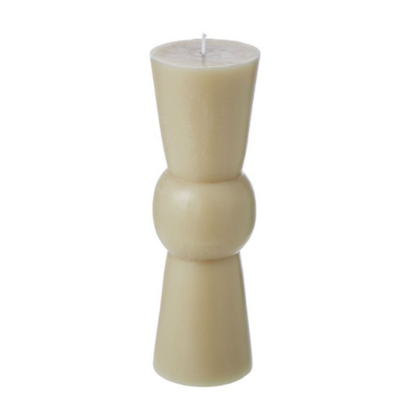 Ronis Totem Unscented Candle 6.3x6.3x19.5cm Antique White