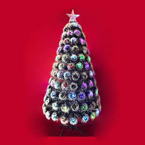 180cm green fiber optic Christmas tree with Bluetooth control and multicolour lights for interactive and vibrant festive displays