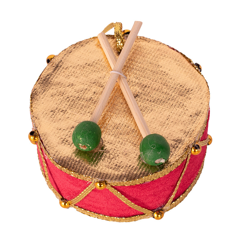 Tree Ornament Drum 8cm Red Christmas Decoration