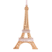 Ronis Tree Ornament Eiffel Tower Gold with Silver Glitter 15cm