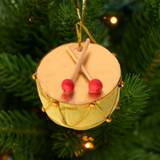 Tree Ornament Green Drum 10cm Christmas Decoration
