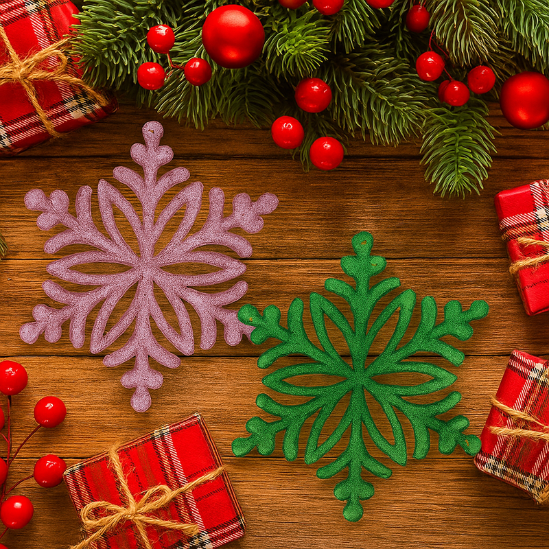 Pink and Mint Snowflake Tree Ornament 27.5cm for Christmas tree or holiday decoration