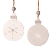 Assorted Christmas tree ornaments 7.5x10cm with snowflake detail