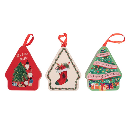 Ronis Tree Shape Metal Tins 8.5x10.5x4cm Assorted