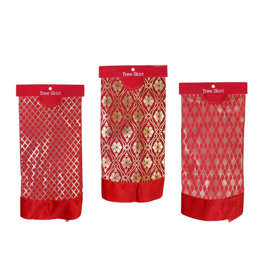 Ronis Tree Skirt Foil 100cm Red-Gold Assorted