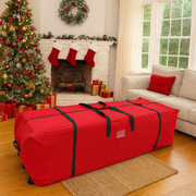 Rolling Christmas tree storage bag with handles and zipper for artificial trees