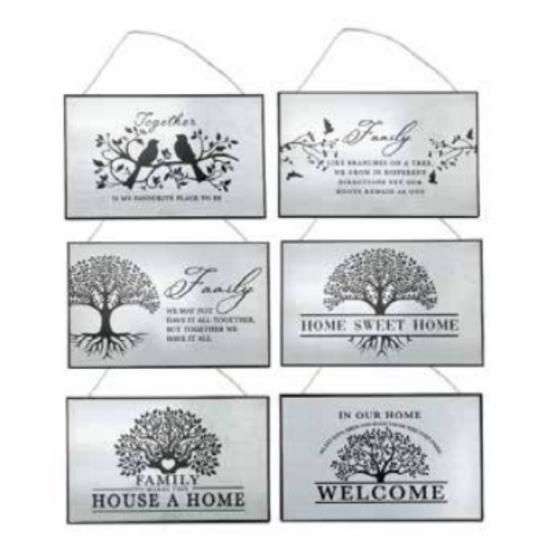 Ronis Tree of life Wooden Signs Black and White 20x30cm Assorted