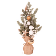 Artificial Tree with White Berries in Burlap Pot – 50cm rustic Christmas decoration