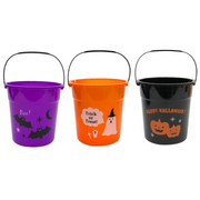 Trick Or Treat Bucket With Handle 15Cm Asst