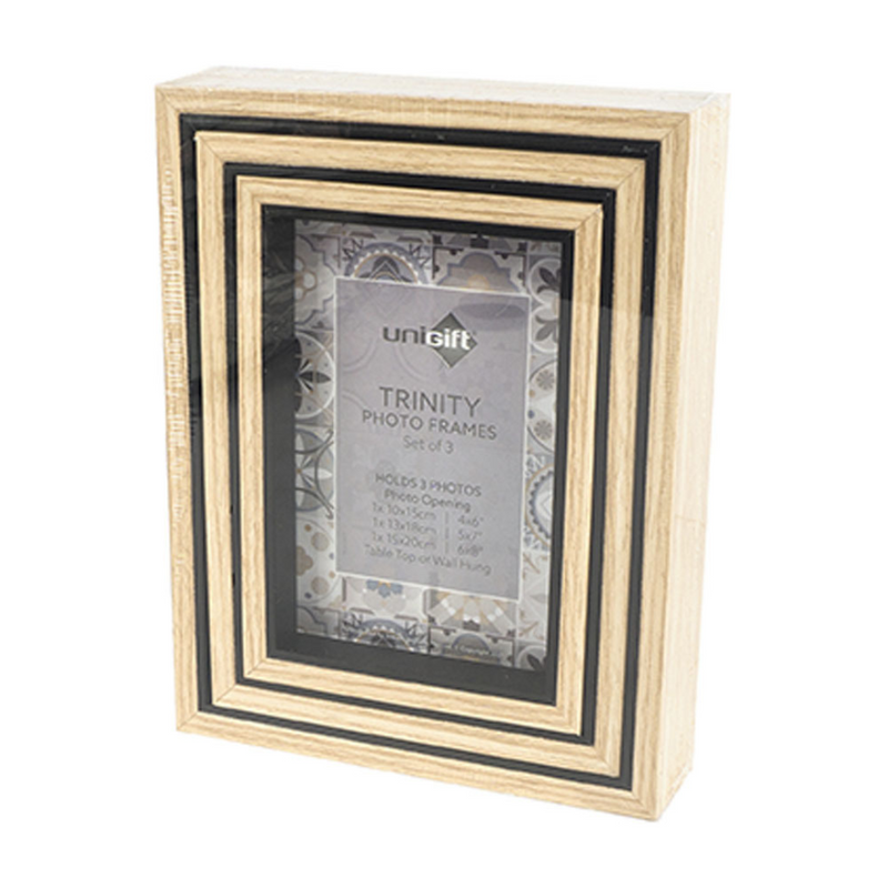 Ronis Trinity Frame MDF Black/Natural Set of 3