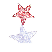 Triple stacked Christmas stars with warm white LED lights, 120cm tall display for indoor or outdoor festive decoration – thumbnail