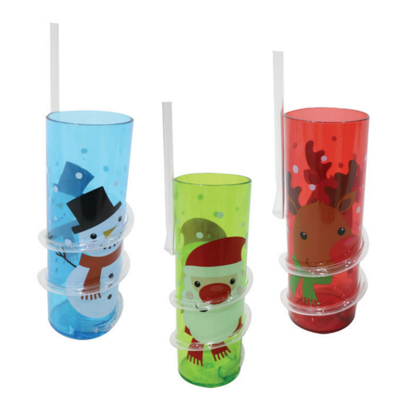 Ronis Tumbler Spiral Straw 400ml 3 Asstd