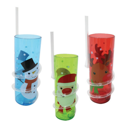 Ronis Tumbler Spiral Straw 400ml 3 Asstd