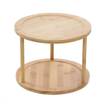 Ronis Turntable Bamboo 2 Tier 24.5x24.5x20cm