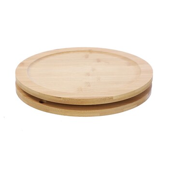 Ronis Turntable Bamboo 2 Tier 24.5x24.5x20cm