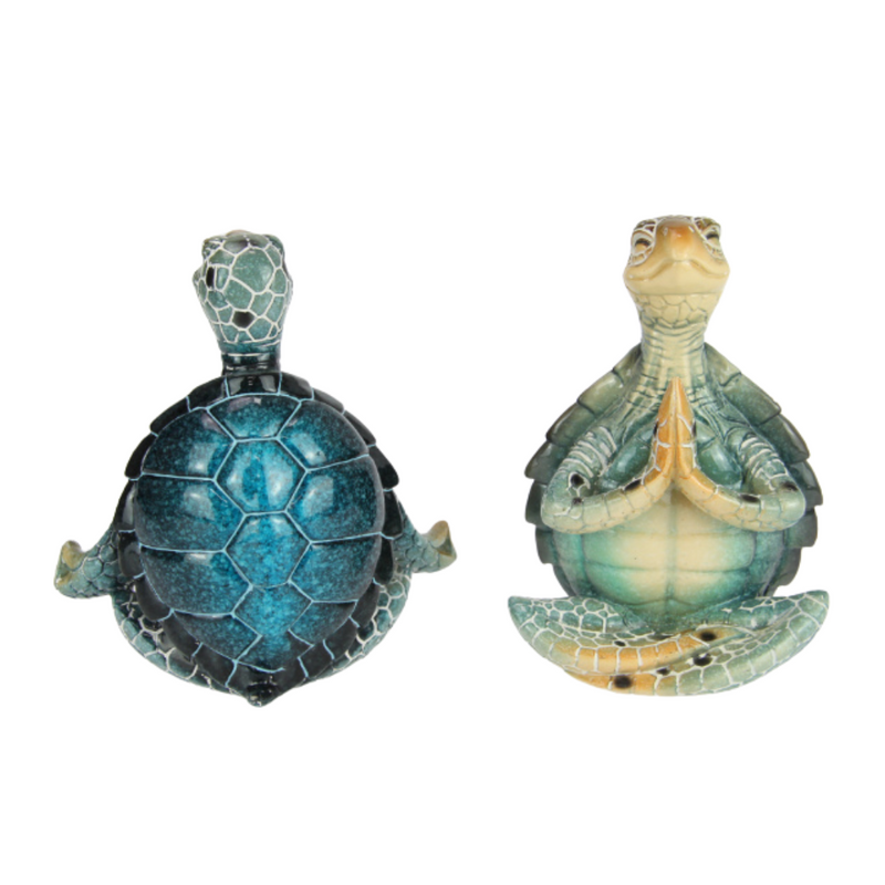 Ronis Turtle in Meditating Pose Marble Finish 17cm 2 Asstd