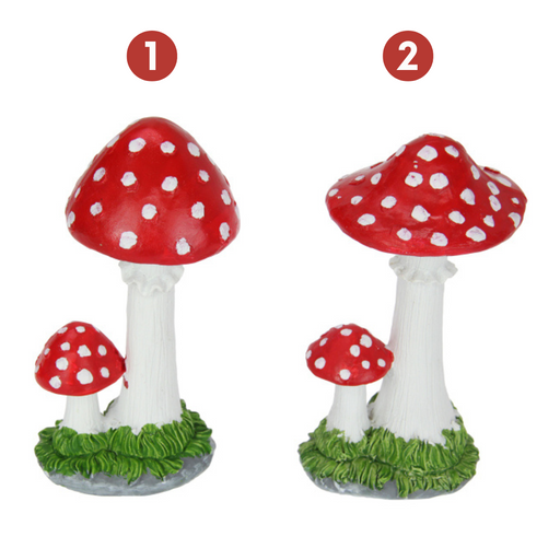 Ronis Twin Red Garden Mushroom 19cm 2 Asstd