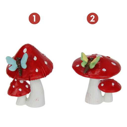 Ronis Twin Red Mushrooms With Dragon 8cm 2 Asstd