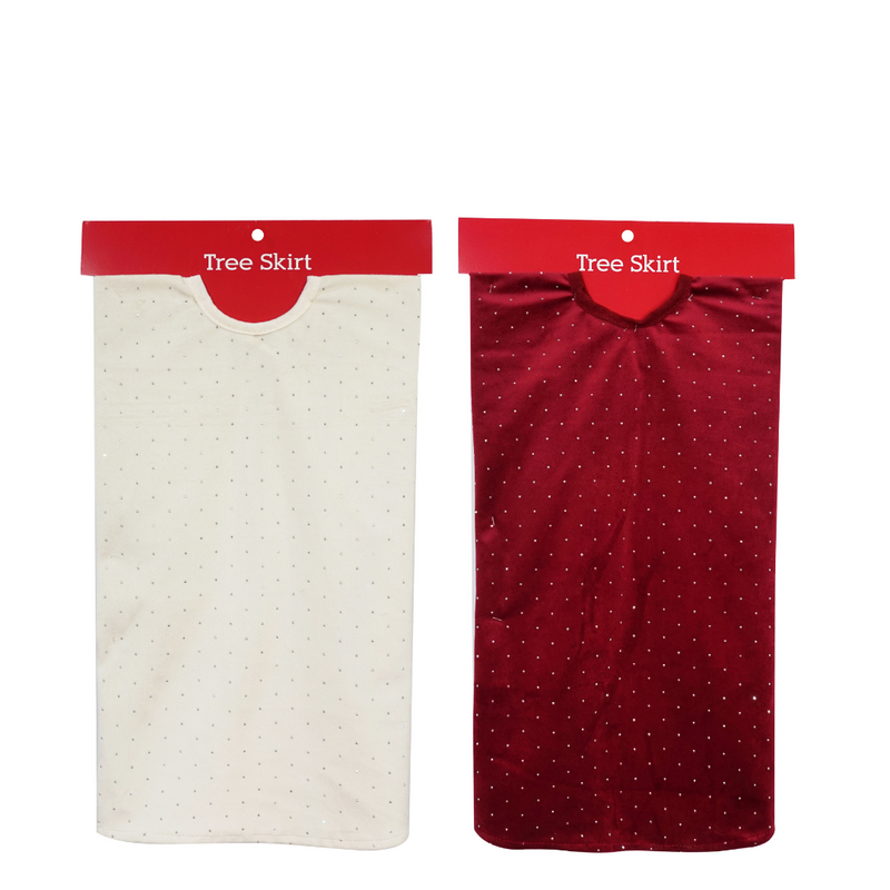 Ronis Twinkly Velvet Tree Skirt 100cm Assorted
