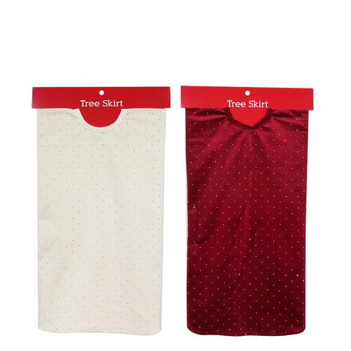 Ronis Twinkly Velvet Tree Skirt 100cm Assorted
