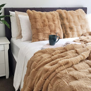 Tyler Faux Fur Blanket Latte 180x220cm