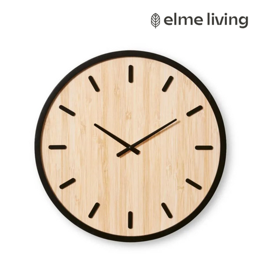 Ronis Tyson Wall Clock 60x4x60cm Black/Natural