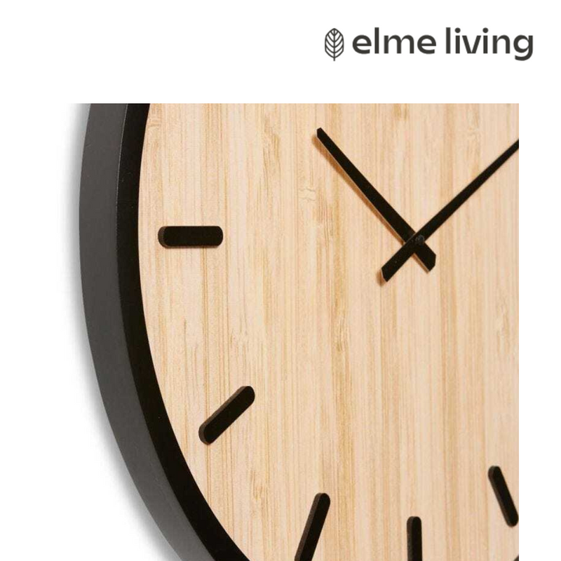 Ronis Tyson Wall Clock 60x4x60cm Black/Natural