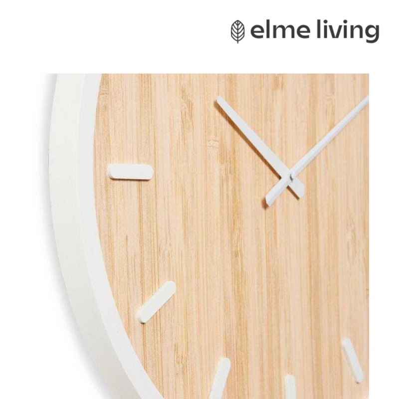 Ronis Tyson Wall Clock 60x4x60cm White/Natural