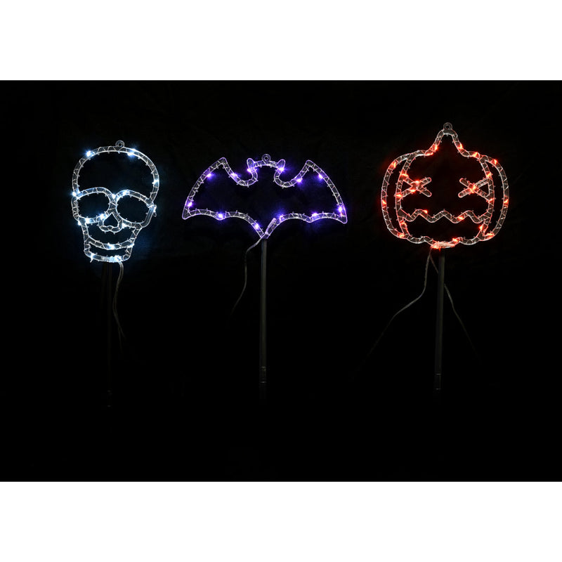 LED Frightful Footpath Lights 3pk Halloween Lights
