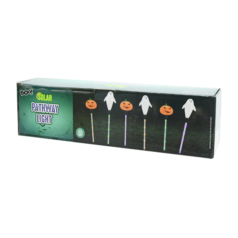 Solar Ghost & Pumpkin Pathway Lights 6pk Halloween Lights