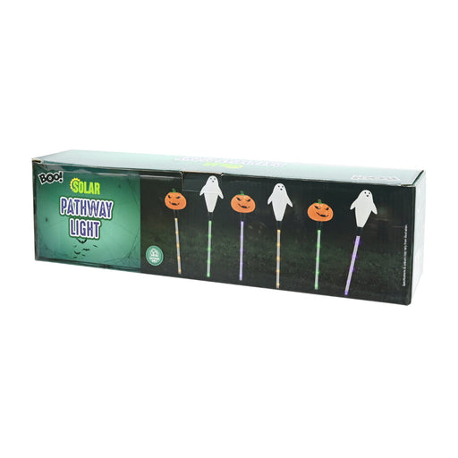 Solar Ghost & Pumpkin Pathway Lights 6pk Halloween Lights