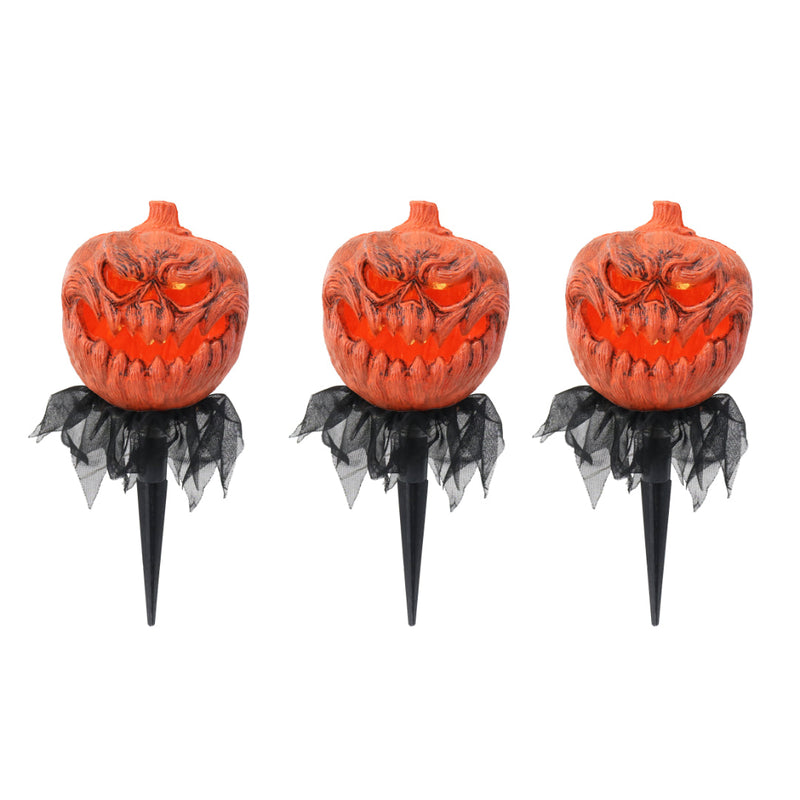LED Jack O' Lantern Path Lights 3pk Halloween Lights