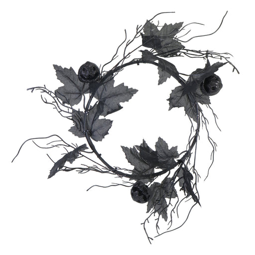 Glitter Skull Vine Halloween Wreath Assorted Halloween Flowers