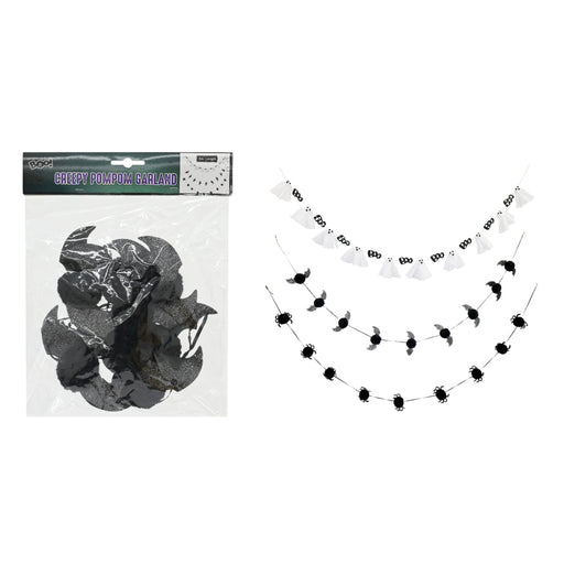 Halloween Creepy Pompom Garland 1.8m Halloween Decorations