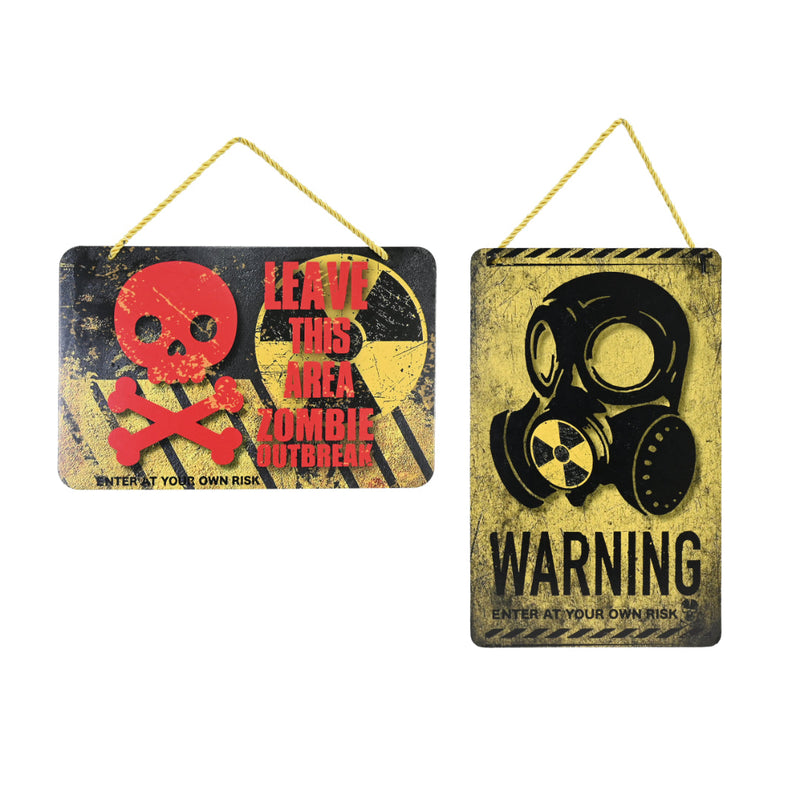 Warning Signs Halloween Assorted 2pk Halloween Decorations