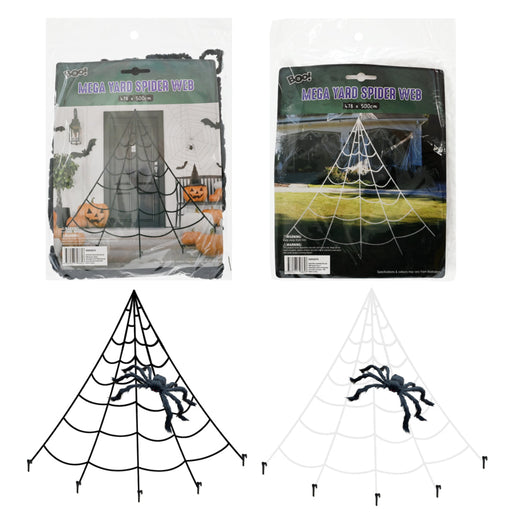 Mega Yard Spider Web 5m Assorted Halloween Spider