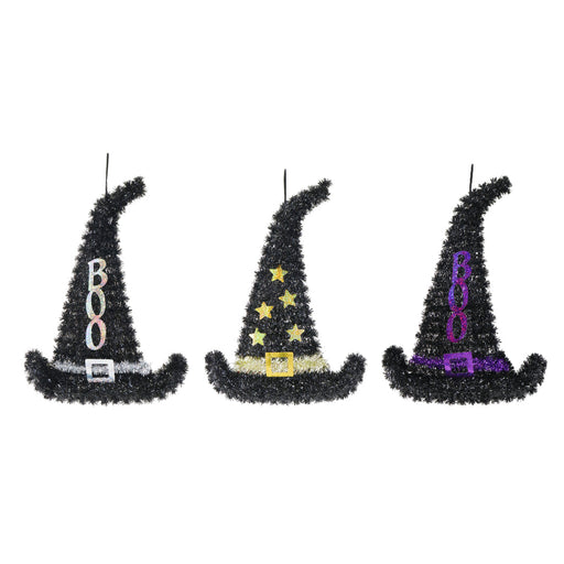 Hanging Tinsel Witch Hat Halloween 41cm Halloween Tinsel
