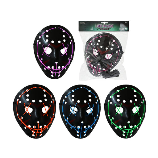 Stitched Light Up Black Mask Assorted Halloween Mask