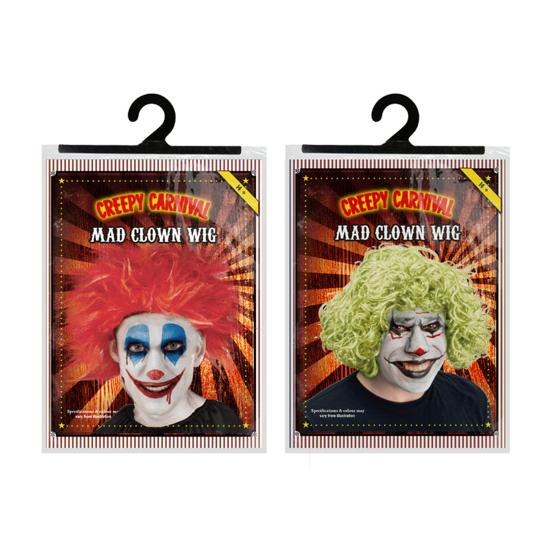 Mad Clown Wig Assorted Halloween Wig Mens