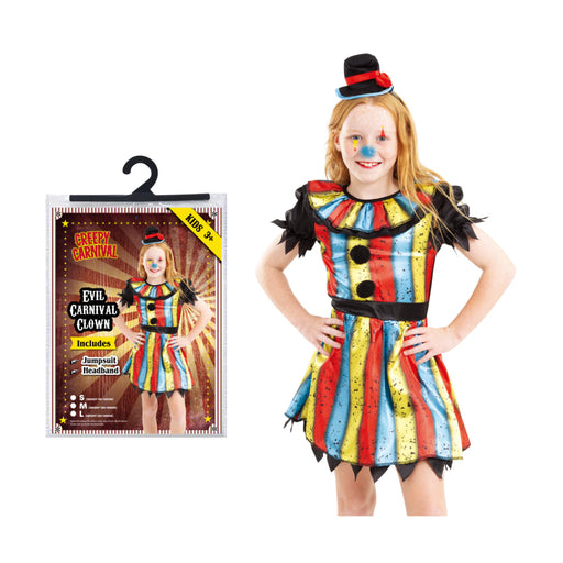 Evil Carnival Clown Kids Costume Halloween Costume Girls