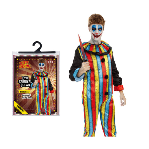 Evil Carnival Clown Adults Costume Halloween Costume Mens
