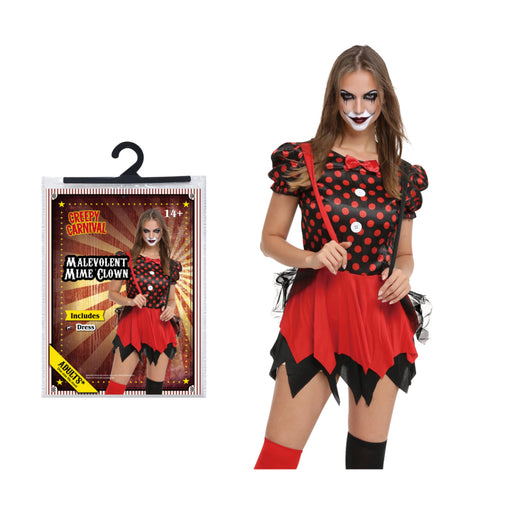 Malevolent Mime Clown Adults Costume Halloween Costume Lds