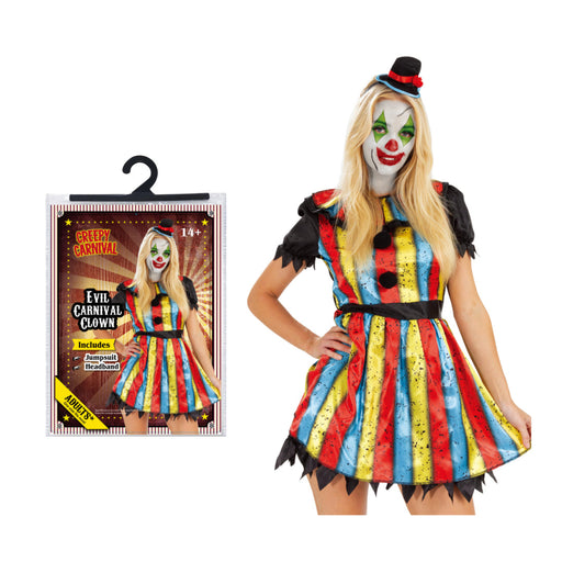 Evil Carnival Clown Adults Costume Halloween Costume Lds