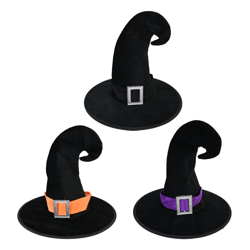 Witch Hat with Coloured Buckle Assorted Halloween Hats