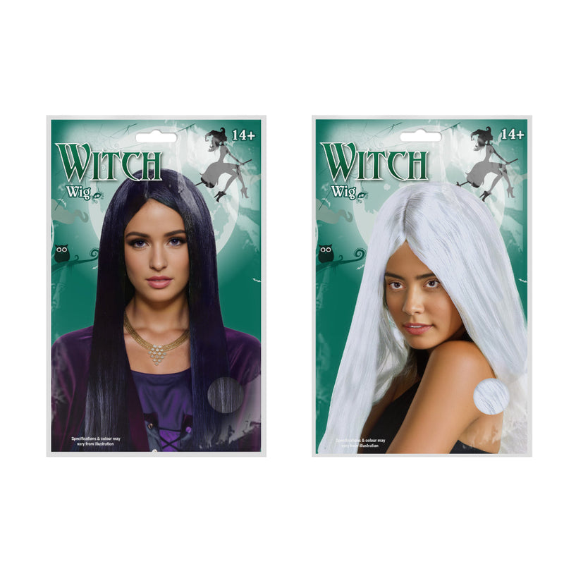 Witch Black and White Wig Adults Assorted Halloween Wig Ladies