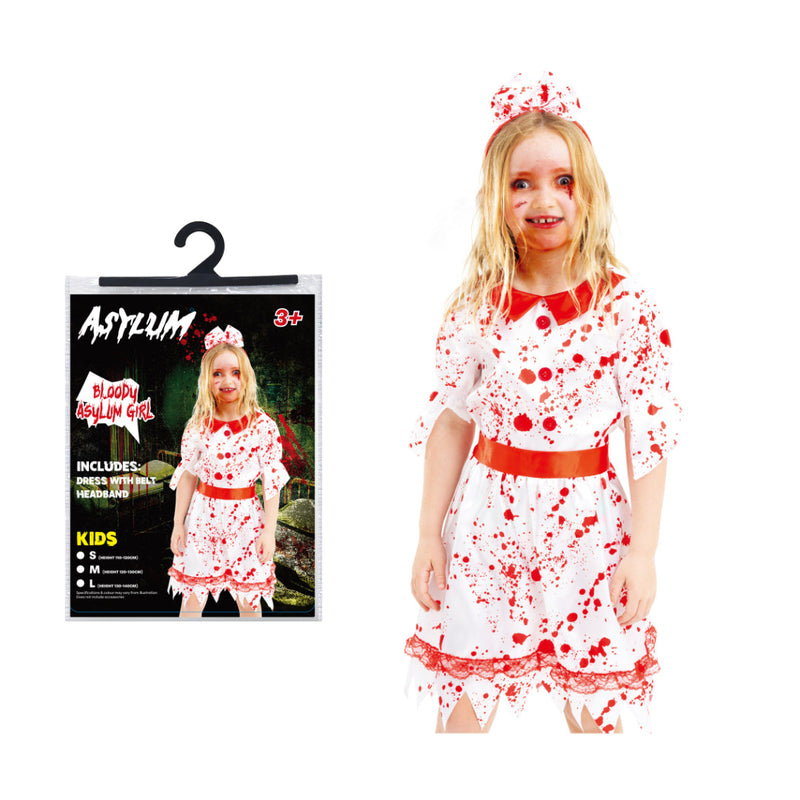 Bloody Asylum Girl Costume Kids Halloween Costume Girls