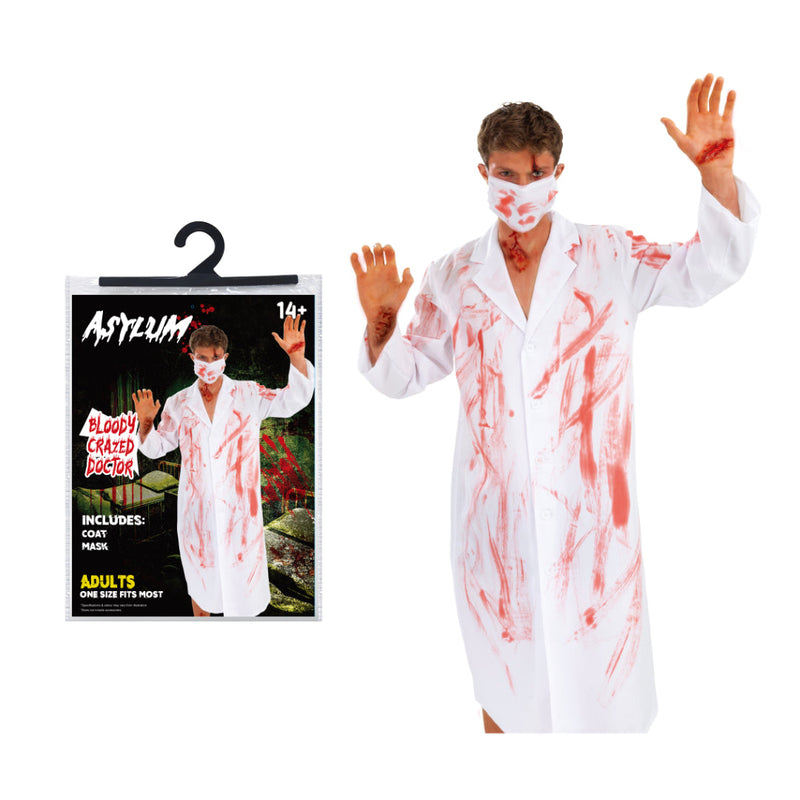 Bloody Crazed Doctor Costume Adults Halloween Costume Mens