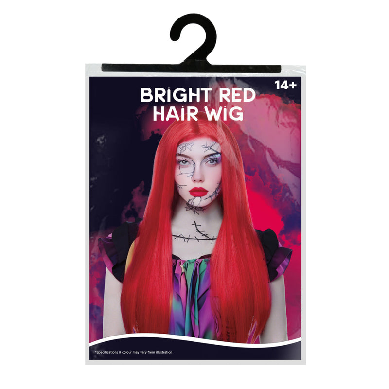 Bright Red Hair Wig Adults Halloween Wig Ladies