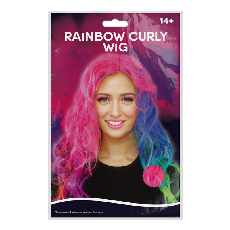 Rainbow Curly Wig Adults Halloween Wig Ladies