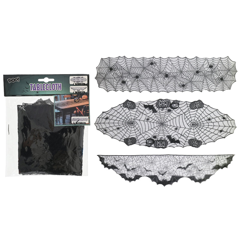 Spider Web Table Runner 1.85m x 32cm Assorted Halloween Tablewear